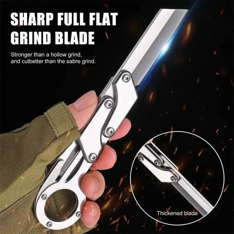 Heavy-Duty Folding Box Cutter, Compact Pocket Utility Cutting Tool for Home, Office, and Craft Use