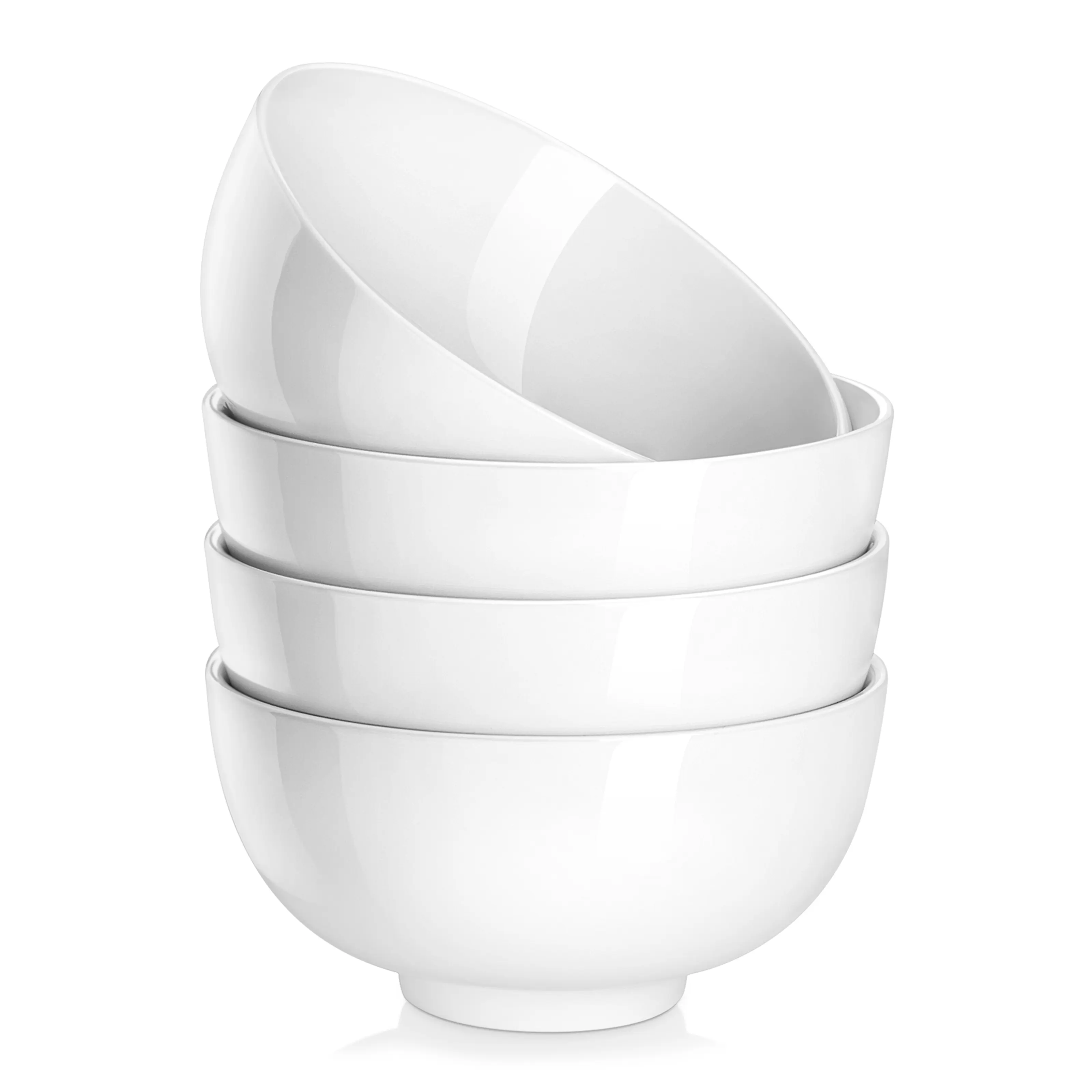 MALACASA 26/12 oz Porcelain Bowls, White Ceramic Bowls Set of 4/8 for Soup, Cereal, Oatmeal, Fruit, Rice - Dishwasher & Microwave Safe, Series Regular Winter Holiday