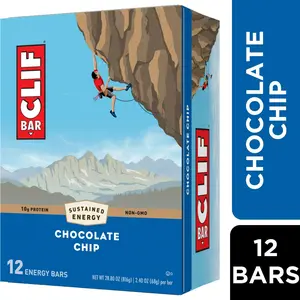 CLIF BAR Chocolate Chip Energy Bars – Plant Based – 12 Pack