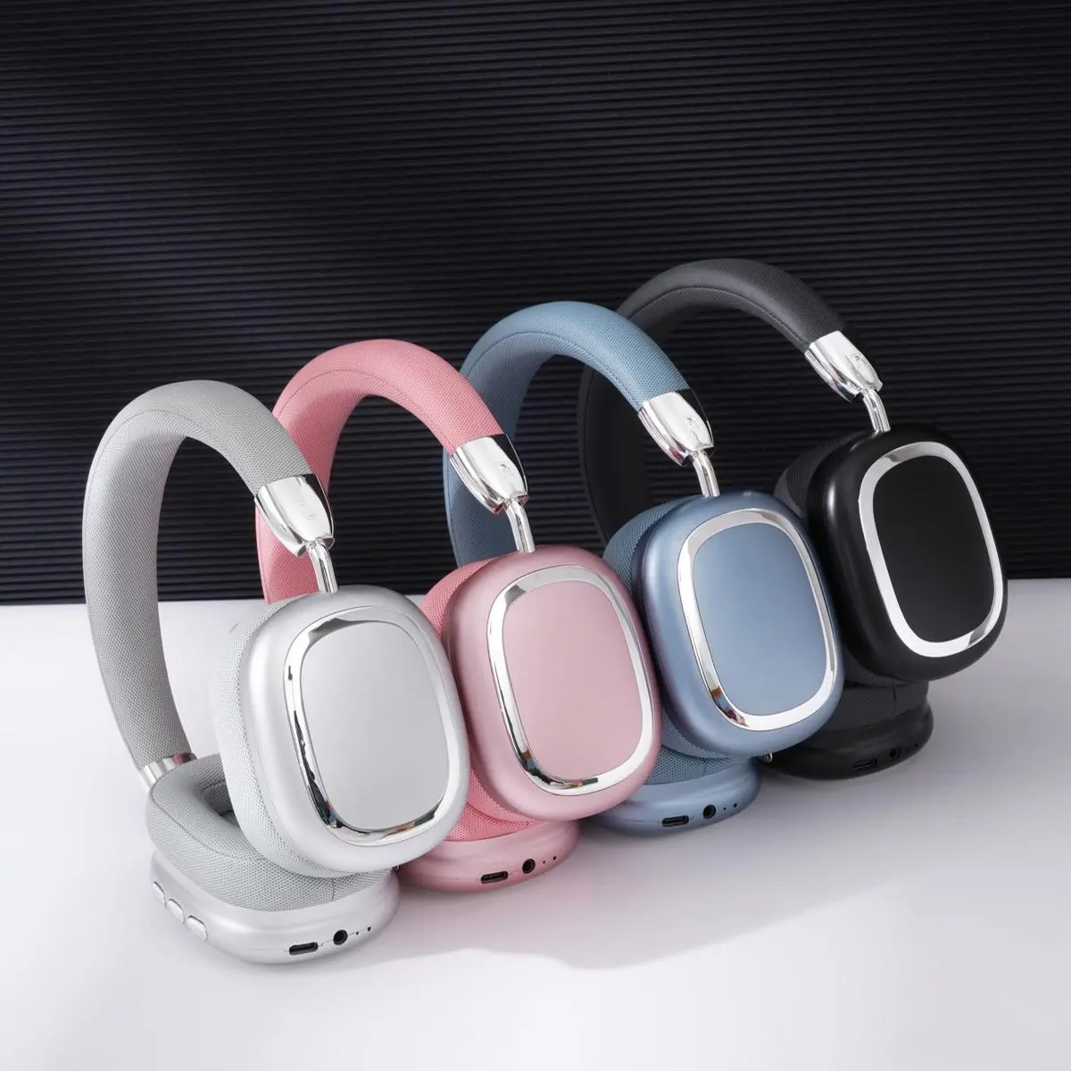 Foldable Wireless Headphones, Fashion Bluetooth-Compatible Headset with Built-In Microphone, Volume Control Headset for Mobile Phones, Wireless Audio Headphones