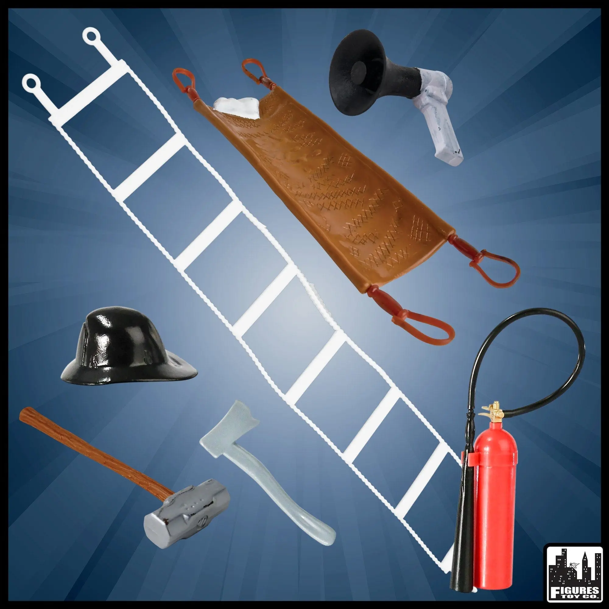 7 Piece Fireman Accessory Set for WWE & AEW Wrestling Action Figures