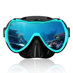 Wide Angle Dive Mask with Tempered Glass and Soft Silicone, Unisex Full Vision Snorkel Gear for Swimming, Diving, Water Sports, Snorkeling Gear
