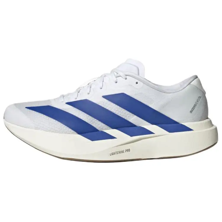 Adidas Adizero Evo SL Running Sneakers - White Royal Blue, Rubber Outsole, Responsive Cushion, Outdoor Track Training, Speed Workouts, US M 10