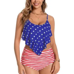 Women'S High Waisted Bikini Sets, RuffWomen'S Rufflebikini Rave Neck Crop Bcontrol floral silk old money rash guard HHalter RuchedSwcomfortclothing beach sone piece swimsuit thong 2 women Slimming Tidissolvable swimmiplus size hourglass crochet bottomland