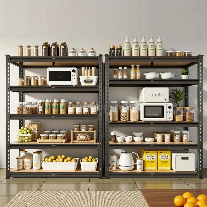 72/60 Garage Storage Rack 5-Layer, 2000 LBS Heavy Duty Adjustable Storage Rack for Wardrobe, Pantry, and Garage Organizing, Easy to Assemble, Garage Storage，Free delivery