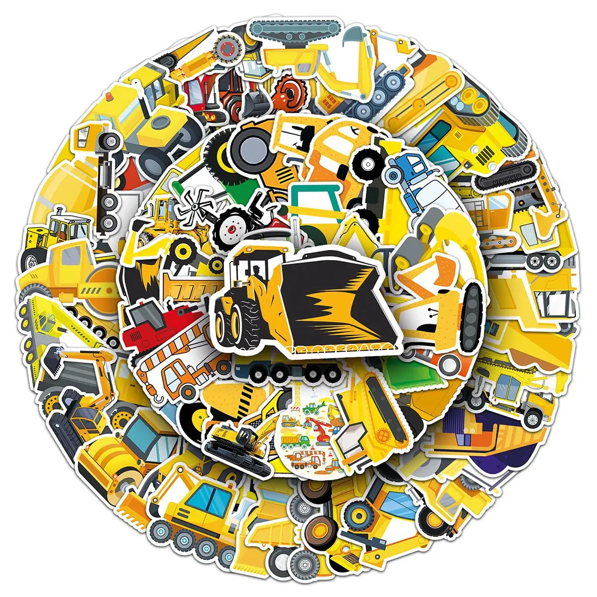 Construction Themed Sticker, 100pcs/set Creative Cartoon Transportation Sticker, DIY Decorative Sticker for Scrapbooking & Journal Making Funny Stickers
