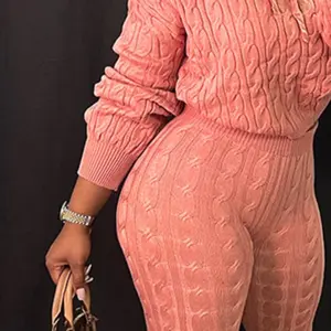 Peach color sweater outfit with hoodie