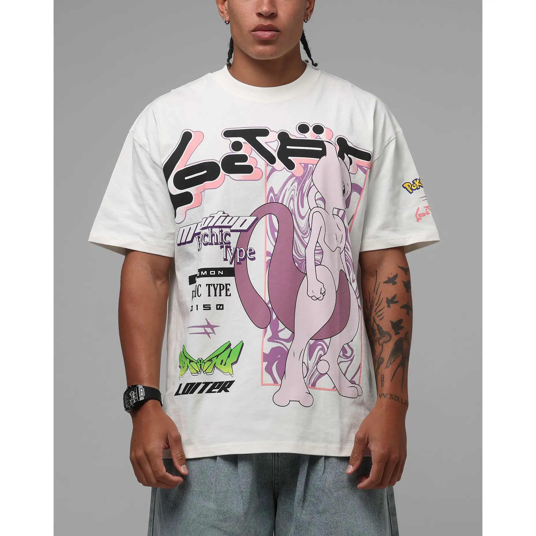 Pokémon By Loiter Mewtwo Heavyweight T-Shirt Off White