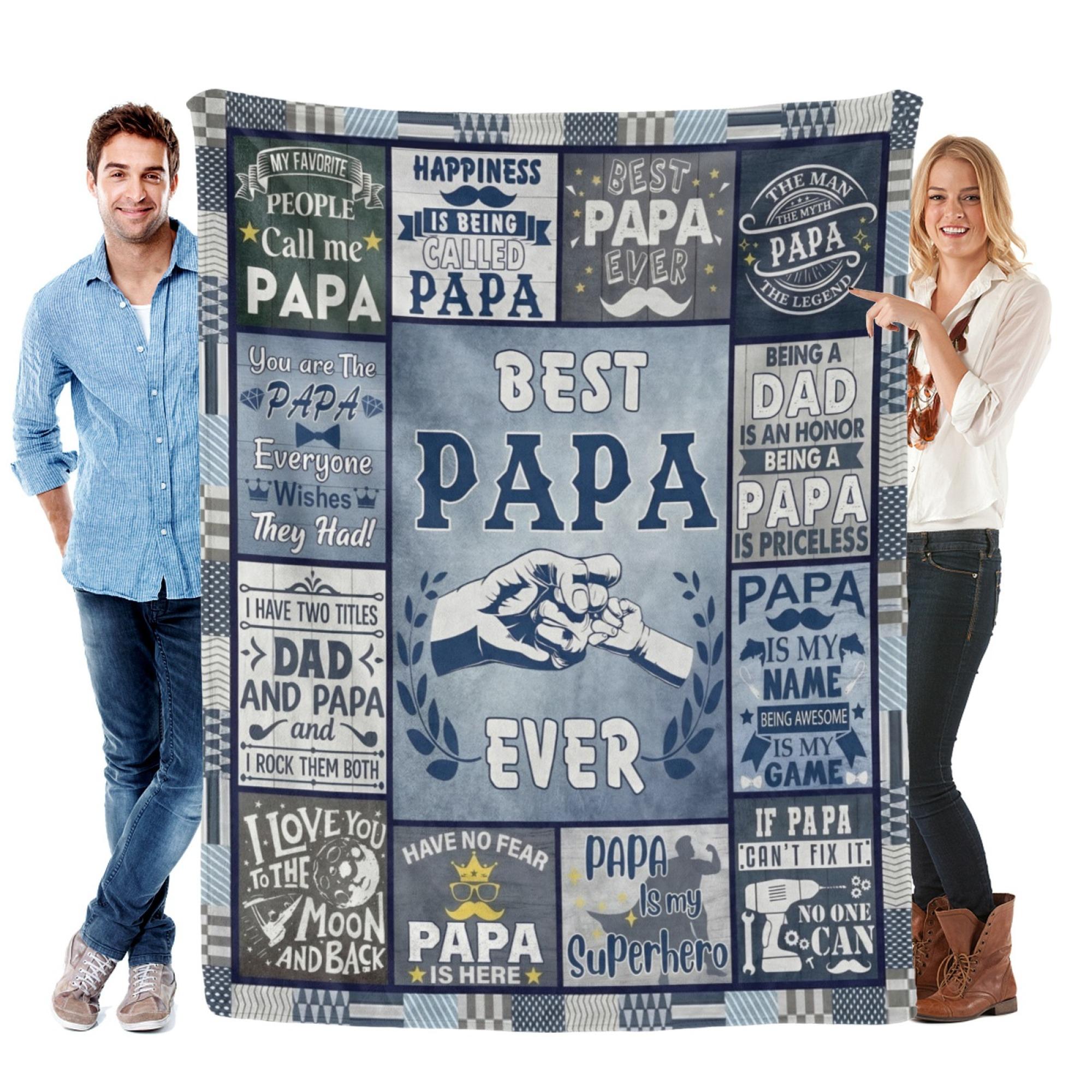 Papa Gifts from Granddaughter Grandson, Best Gifts for Papa, Best Papa Ever Gifts, Papa Birthday Gifts from Grandkids, to My Papa Grandpa Gifts for Fathers Day Christmas, Papa Blanket Gifts 60"X50"
