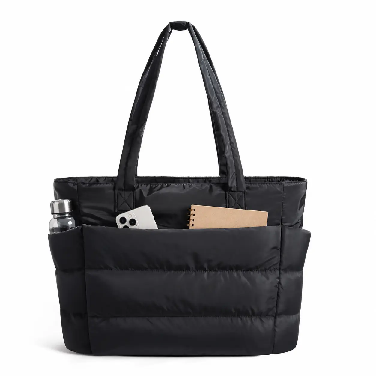 Puffy Bubble Tote Bag for Women Commute Laptop Gym Bag Tote Bag,Light weight Versatile Tote with Multiple Compartments for Travel & Work Organize Zipper Closure Durable Quilted Tote Bag Travel Bag