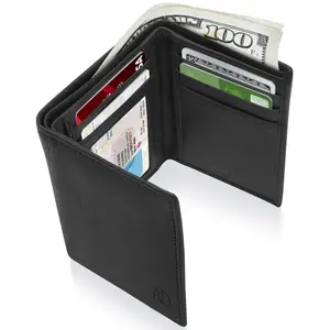 Handcrafted Leather Trifold Wallet - Sleek and Stylish for Everyday Use RFID Blocking