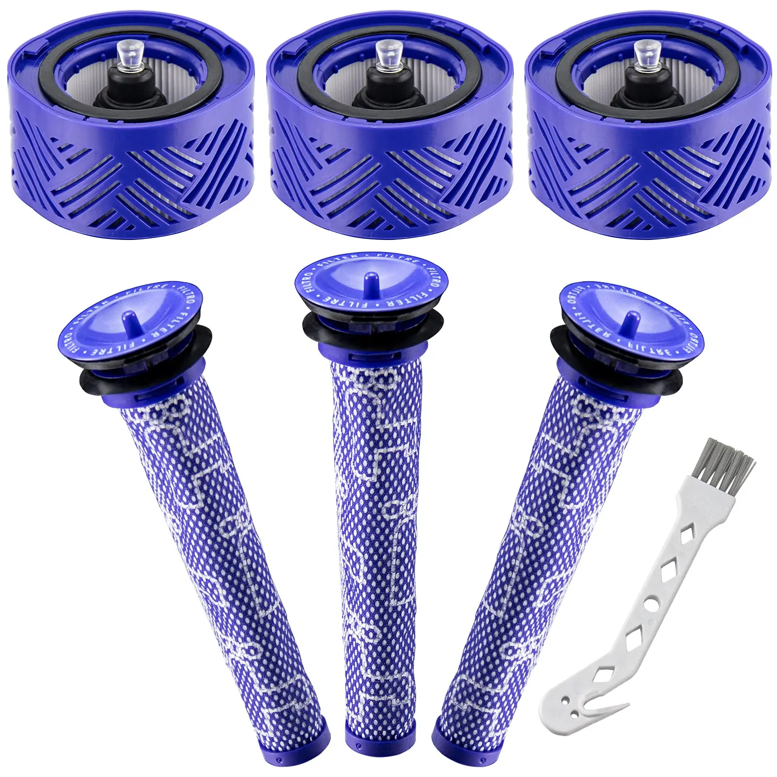 HEPA Filter & 3 Pre Filter Replacement for Dyson V6 Absolute Cordless Stick Vacuums