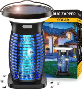 AUKFA Solar Bug Zapper Outdoor Indoor Waterproof,  solar powered Electric insect catcher with Panel Sensor,  Mosquito Zapper for Home, Patio, Camping