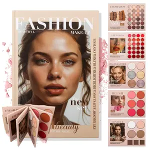 67 Color Eyeshadow Palette, Shimmering Eyeshadow Palette, 5 Layer Book Style Makeup Palette, Includes 67 Professional Shades, Portable Makeup Book with Blush, Contour, Highlighter, Lipstick