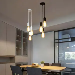 E27 Loft Edison Hanging Lamps for Living Room Bar Lights Nordic 3 Heads Industrial-style Pendant Lamps