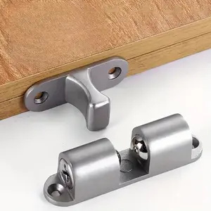 2pcs Magnetic Door Latch, Aluminum Alloy, No-Drill Installation, Strong Magnet, Collision-Proof, for Bedroom, Bathroom, Wardrobe, Cabinet, Industrial Hardware