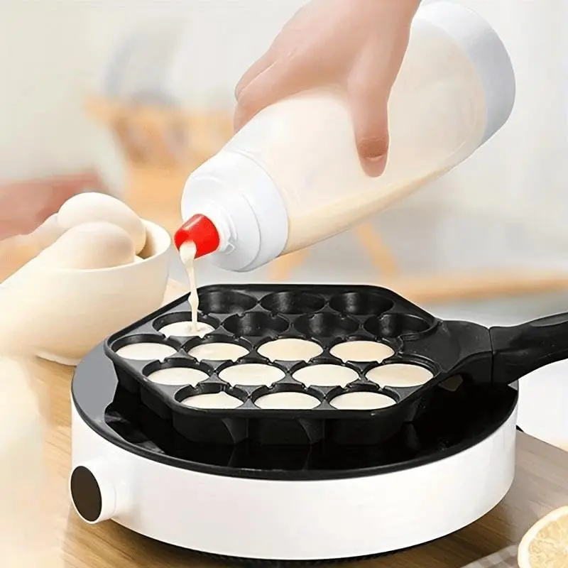 Multifunctional Hand Shaker Batter Dispenser Bottle, Portable Mix & Squeeze Container for Baking & Breakfast Making