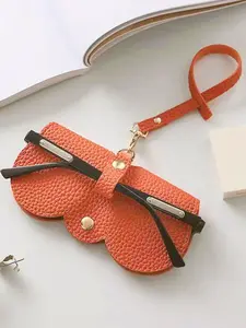 Cute Sunglasses Protective Case for Women, Plain Artificial Leather Design Textured Glasses Bag, Creative and Fashionable Portable Glasses Case , Girlfriend Gifts