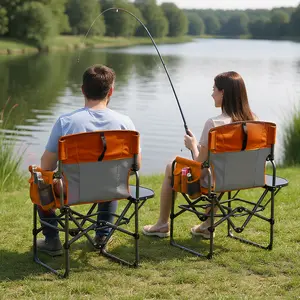 Gaomon Oversized Folding Director Camping Chair - Heavy Duty Portable Outdoor Chair with Aluminum Side Table, Pocket, Collapsible Stool, Lightweight Foldable for Fishing, Picnic, Lightweight Foldable Chair