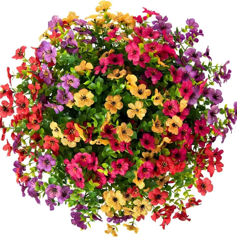 Artificial Flower (12/24pcs/set), UV Resistant Colorful Fake Flower, Decorative Bouquet for Home Decor Garden Party Wedding Decor, Flower Design, Garden Decorations, Decoration Items