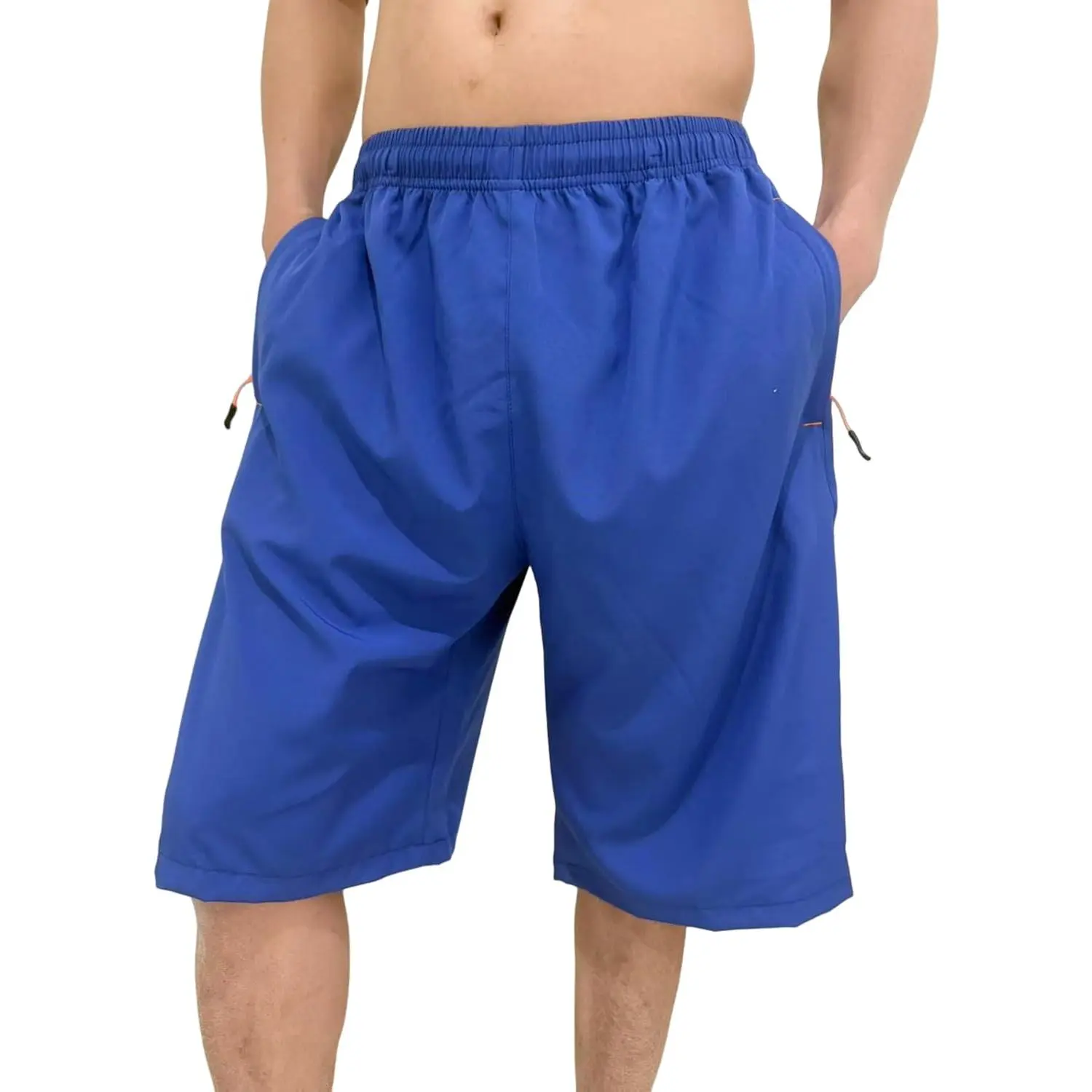 Men's Active 11" Quick-Dry 4-Way Stretch Elastic Breathable Poly-Spandex Multi-Sport Workout Shorts with Zipper Pockets, Flatlock Seams for Soccer, Tennis