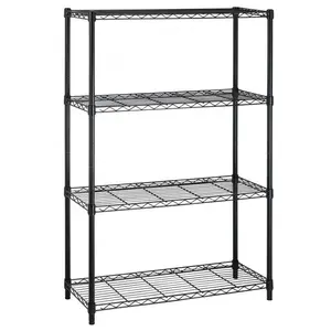 【Black Friday】FDW 3/4/5/6 Tier Black Chrome Shelving Unit NSF Wire Shelf Metal Large Storage Shelves Commercial Grade Steel Utility Layer Shelf for Restaurant Garage Pantry Kitchen Height Adjustable Racks Organizer Set Room