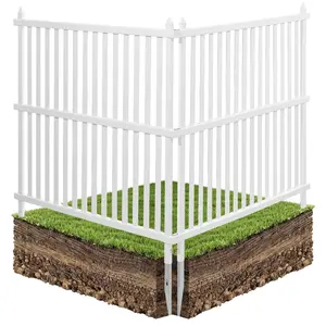 SummerWinsVEVOR 2 Panels Outdoor Privacy Screen, 48x 48 in Air Conditioner Fence with 19.7 in Ground Stakes, Pool Equipment Enclosure, Strip Vinyl Privacy Fence, Ideal for Trash Can and A/C Units, Whitedealsforyoudays