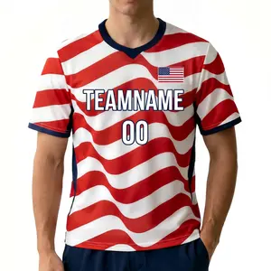 Customizable American Flag Jersey with Team Name & Number