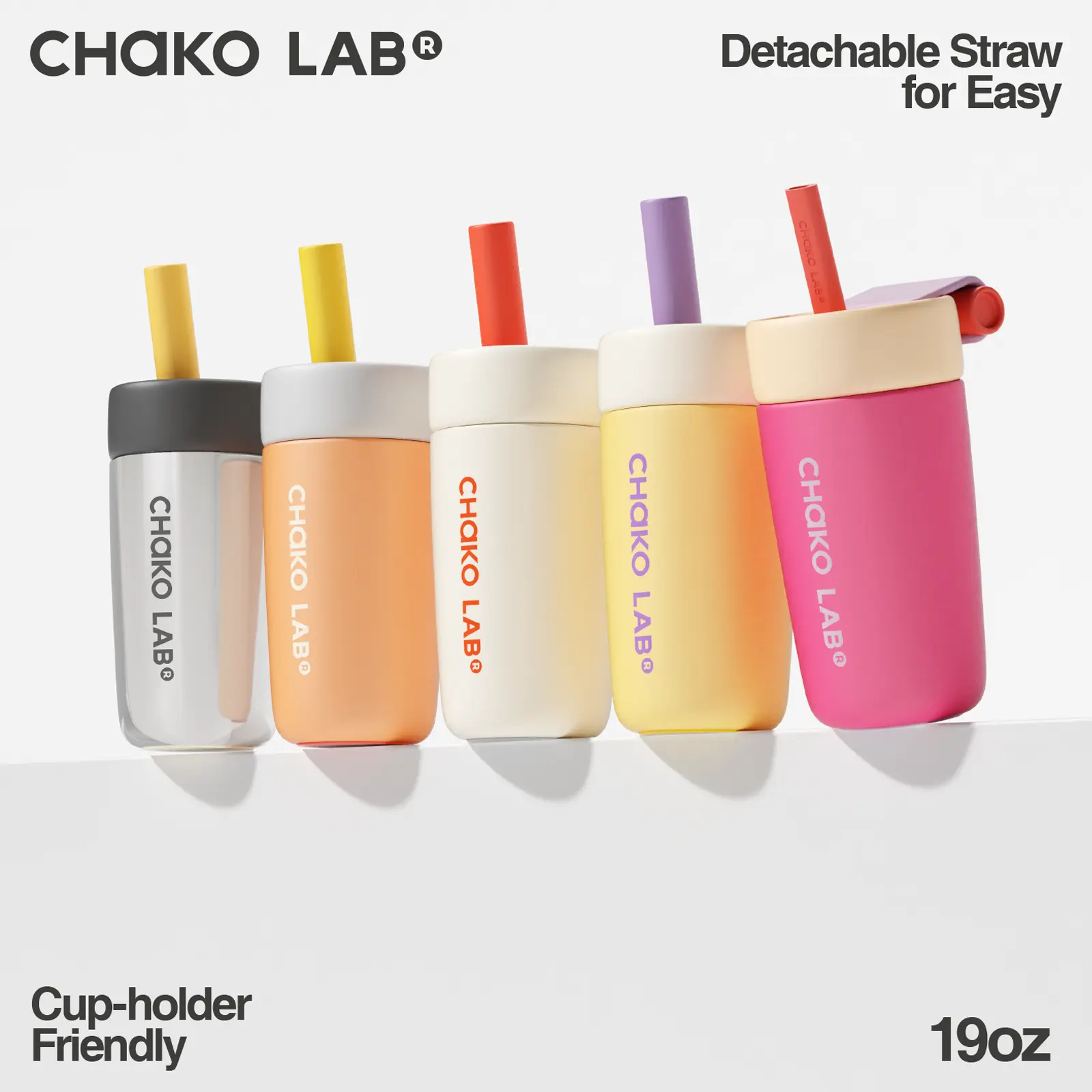 CHaKO LAB Splitto Tumbler 19oz with Openable Easy-Clean Straw, 316 Stainless Steel Insulated Travel Mug, Leakproof Car Cup Holder Friendly