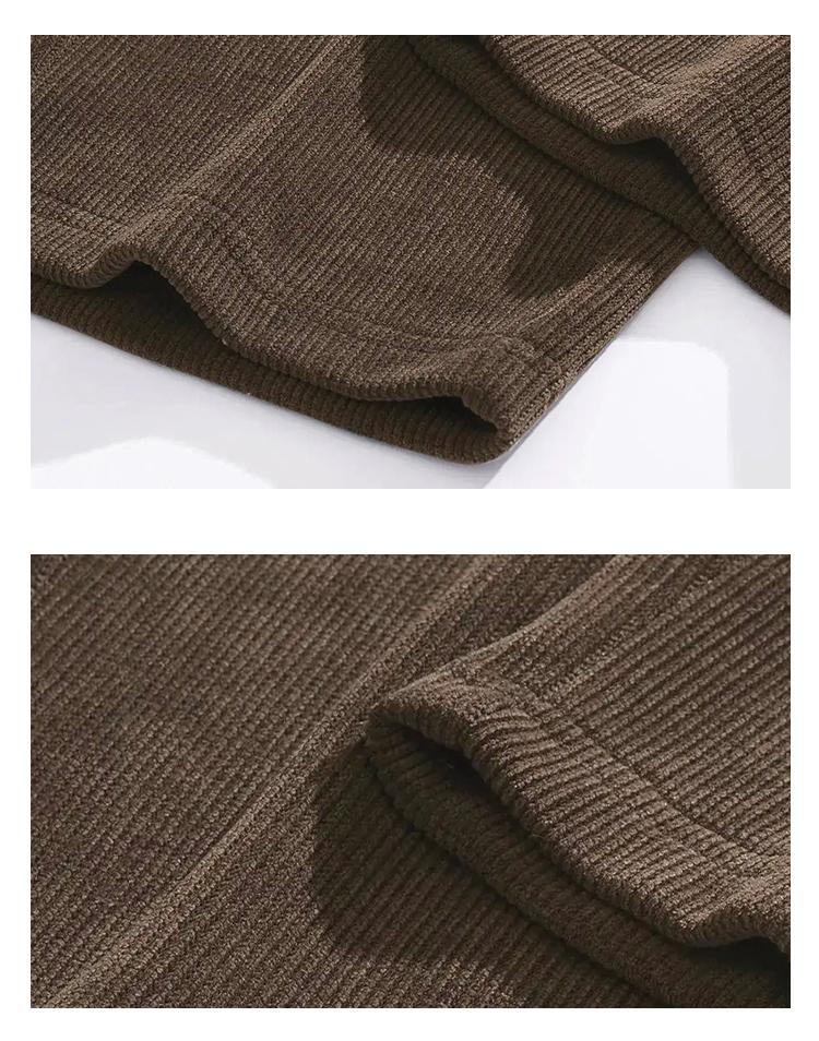 Men’s American vintage corduroy straight-leg pants—trendy, versatile brown casual long trousers with a drawstring waist and loose fit; simple, stylish men’s bottoms suitable for everyday wear and sports.