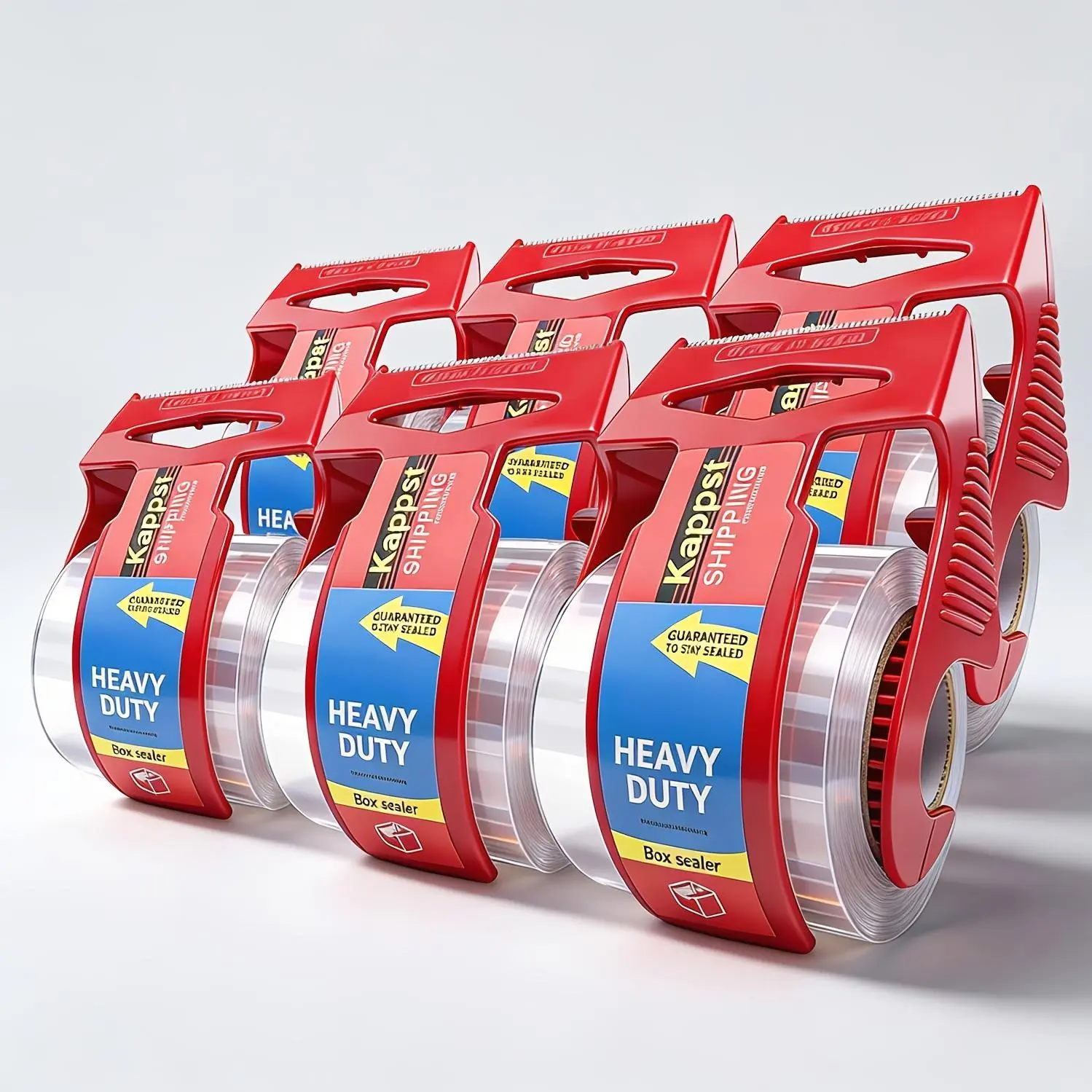 3-roll Heavy-duty Packaging Tape | Silent Operation, 2.7 Inches x 3.9 Inches, Strong PVC Tape - Suitable For Transportation, Packaging, And Storage