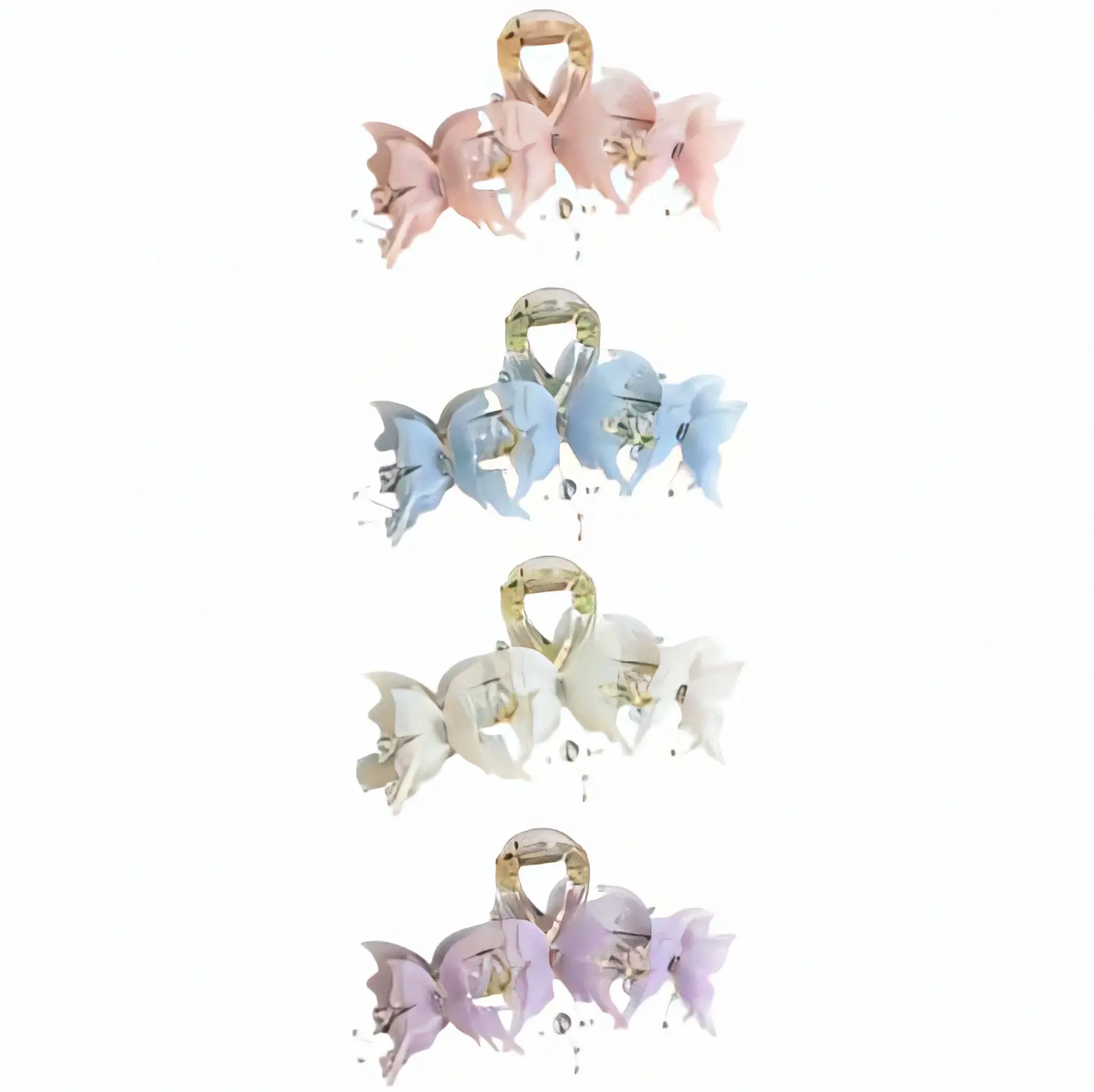4 PCS Elegant and Dynamic Butterfly Claw Clips, Women's Back-of-Head Updo Shark Clip Set, Suitable for Daily Wear and Important Occasions Such as Parties, Ceremonies, and Weddings Decorative Hair Pins