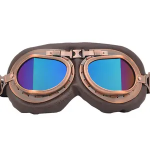 Harley Glasses Goggles Karting Retro Silver Frame Bronze Goggles Folded Corner Motorcycle Windproof Goggles