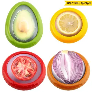 Reusable Fruit & Vegetable Container, 1/4-Count Food Preservation Saver Organizer, Airtight Food Storage Container for Home Kitchen Refrigerator, Produce and Utensils Storage, Fruit Storage Containers, Fridge Storage Container