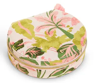 Spartina 449 Large Round Jewelry Travel Case Palm Paradise