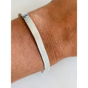 Sterling Silver 5.5mm Herringbone Bracelet