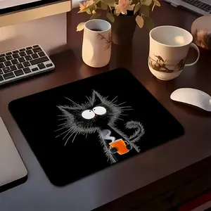 Anime Cat Theme Square Mousepads 45x40 Large 22x18 Small non-slip rubber gaming mouse pad, smooth sliding surface, stylish aesthetic desk accessory for office, laptop and desktop, Made for Gaming, Gaming Accessories