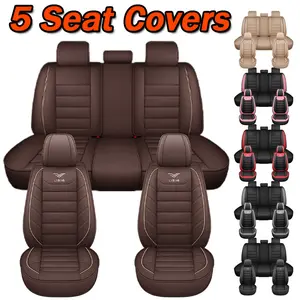 Don’t Let Your Seats Get Ruined! Full Coverage 5-Seat Leather Covers – All-Season Toughness, Fits Most Sedans & SUVs