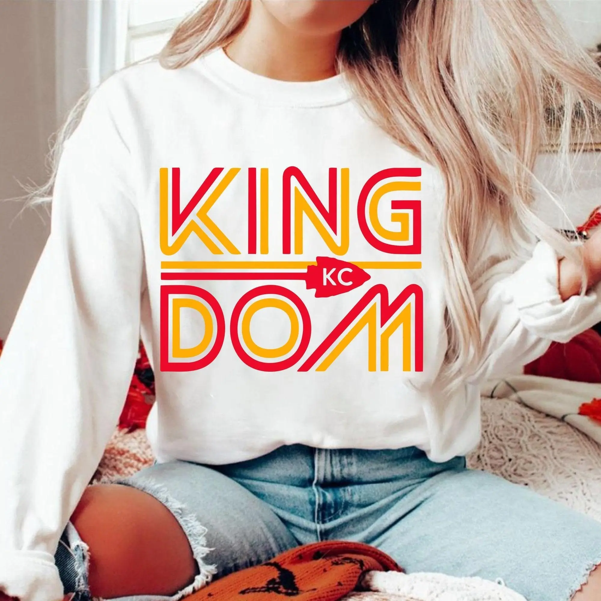 Kansas City Football Sweatshirt, KC Kingdom Game Day Shirt, KC Team Unisex Sweatshirt,  Streetwear Graphic Tee