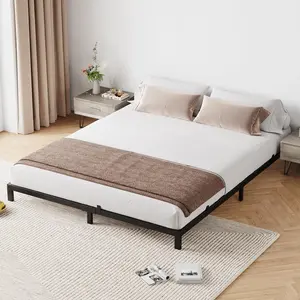 Garvee - 6-Inch Queen Bed Frame, No Box Spring Needed, Low Profile Metal Platform Mattress Base, Easy Assembly, Noise-Free/Black