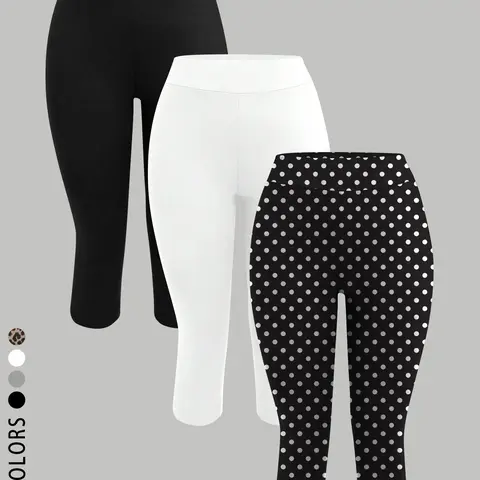3 PCS/1 PCS High Waist Capri Leggings for Women, Y2K Aesthetic Stretchy Slim Fit Capris, Buttery Soft Casual Workout Pants, Pilates Leggings, Yoga, Gym, Daily Wear, Minimalist Style for Teen Girls, Gen Z Fitness Lovers, Activewear Bottoms