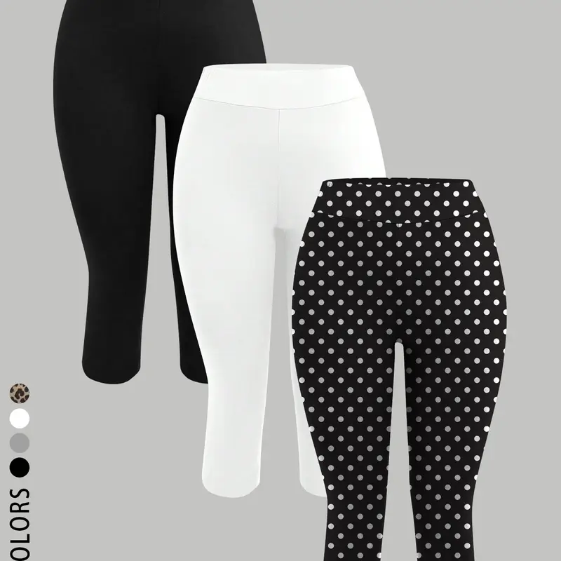 3 PCS/1 PCS High Waist Capri Leggings for Women, Y2K Aesthetic Stretchy Slim Fit Capris, Buttery Soft Casual Workout Pants, Pilates Leggings, Yoga, Gym, Daily Wear, Minimalist Style for Teen Girls, Gen Z Fitness Lovers, Activewear Bottoms
