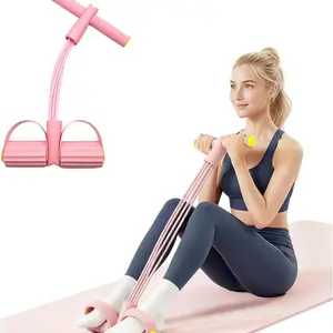 4-Tube Resistance Band Pedal - Elastic Pull Rope for Workout, Stretching & Home Fitness