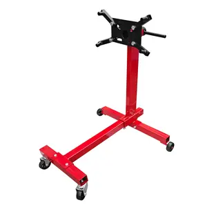 Hardware 11Engine Stand 1000 lbs (1/2 Ton) Capacity, 360 Degree Rotating Engine Run Stand with 4-Casters, Heavy Duty Motorcycle Engine Stand with Foldable Frame for Auto Repair, Vehicle Maintenance, Red