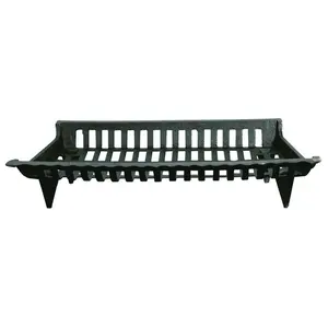Ace Trading 27 in. Cast Iron Rectangular Fire Pit - Solid Wood Burning Fireplace with Cast Grate, Log Lifting Functionality, Wood Burning Firepit
