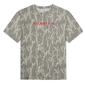 America Bottomland Camo Tee, Mossy Oak Camo All Over Print Shirt, Hip Hop Style, Trendy Outdoor Wear Daily Wear, Designer Clothing, Gift for him for her, Independence day gift