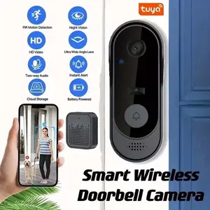 Wireless smart video doorbell camera, supports HD night vision, two-way talk, SD card storage, and APP control—WiFi security doorbell camera, suitable for home security, compatible with smart systems