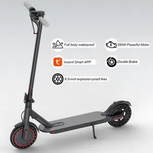 Electric Scooter – 19 MPH Max Speed, , 8.5" Honeycomb Solid Tires, 350W Motor, 12/16/21Miles Range, Foldable Design, Dual Braking System & App Control