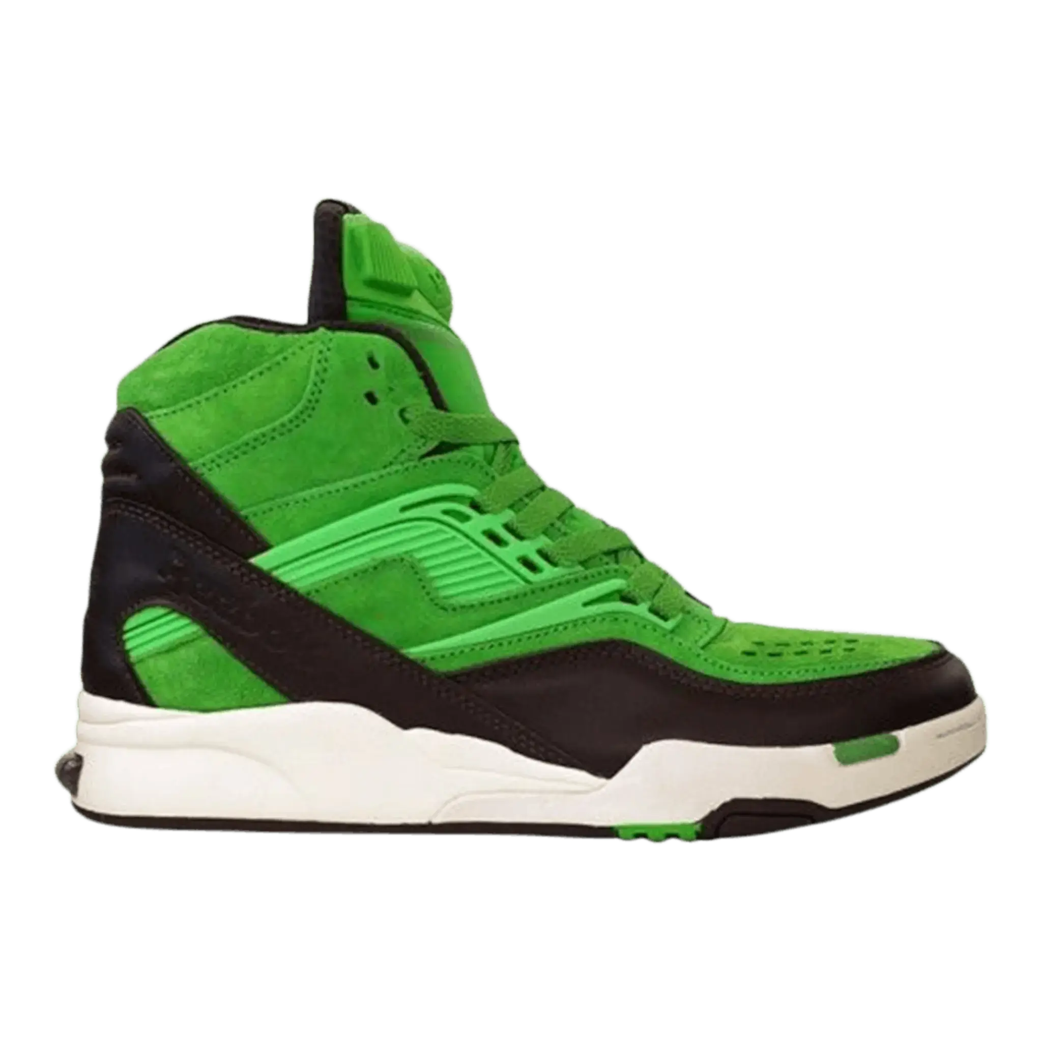 Reebok Twilight Zone Pump SNS Basketball Shoe in Black/Green Leather | Men's