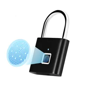 Fingerprint Padlock, Smart Padlock, Locker Lock, Fingerprint Lock with APP Unlock, USB Rechargeable, Suitable for Gym Locker, Door(Black) ,Biometric Door Lock with BLE